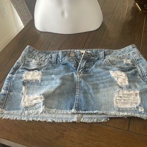 21Denim jean cut off skirt